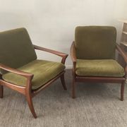 Pair of Scandinavian armchairs De Ster Gelderland in teak 60s