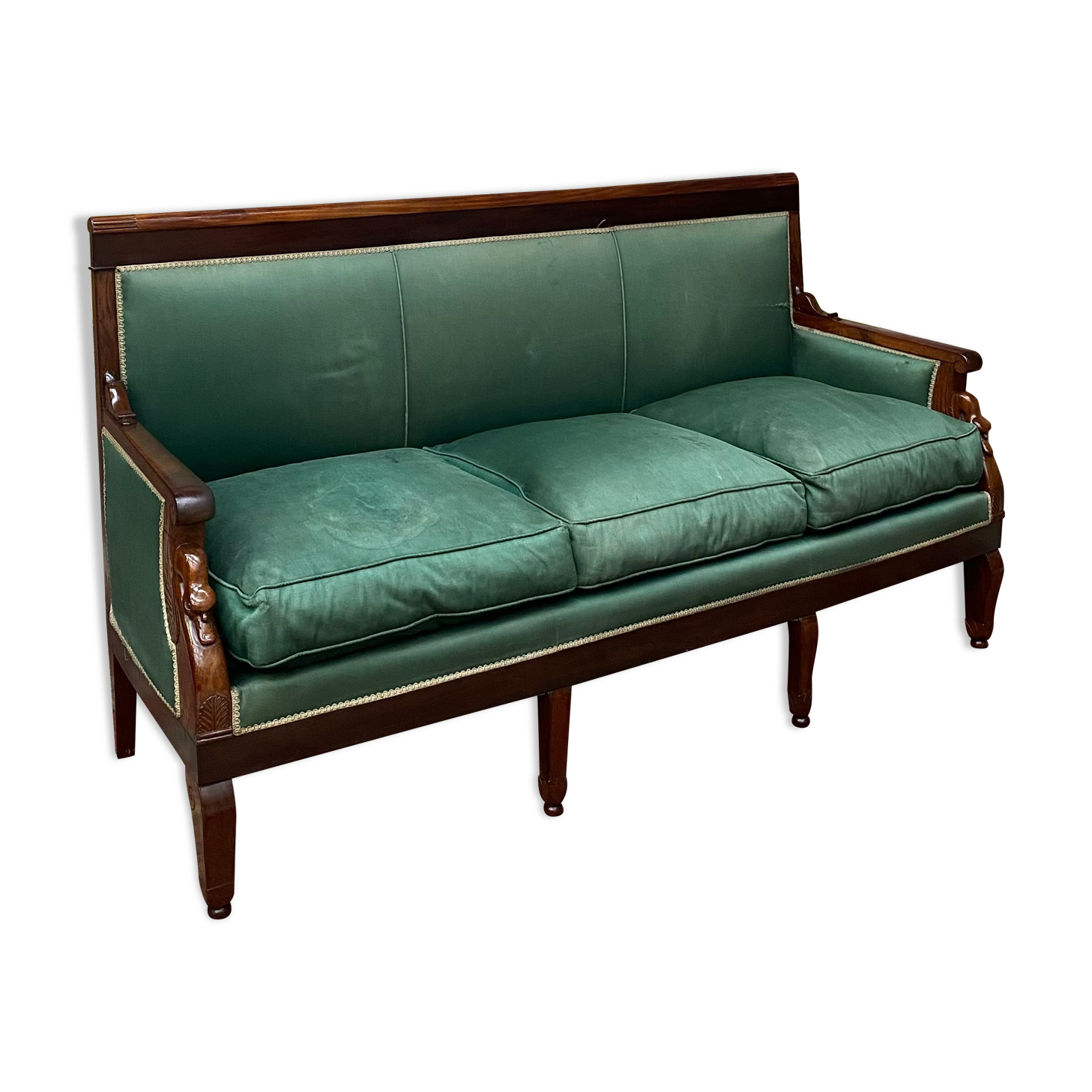 Mahogany bench in empire style xix th century