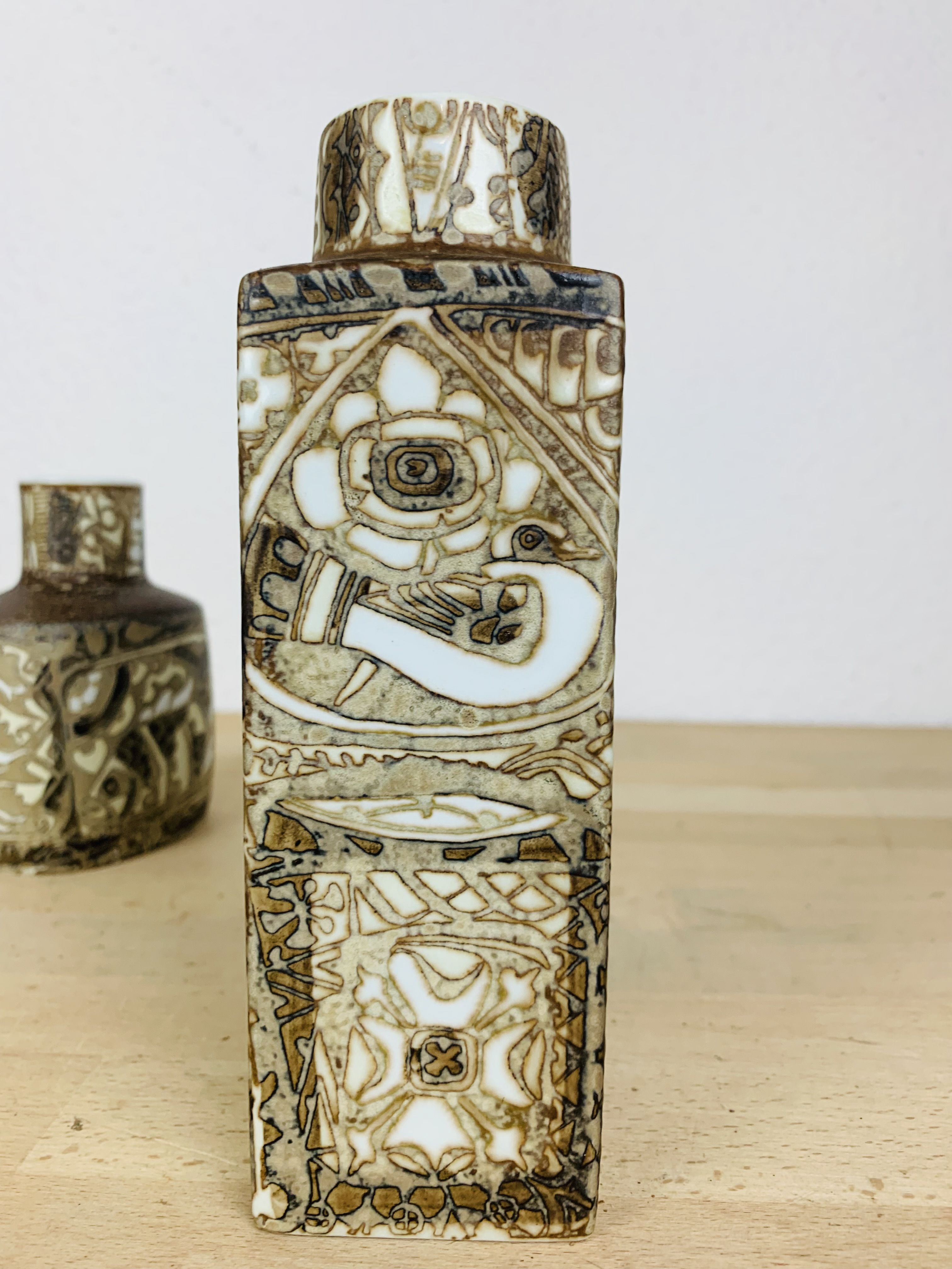 Pair of Royal Copenhagen Fajance vases by Nils Thorsson