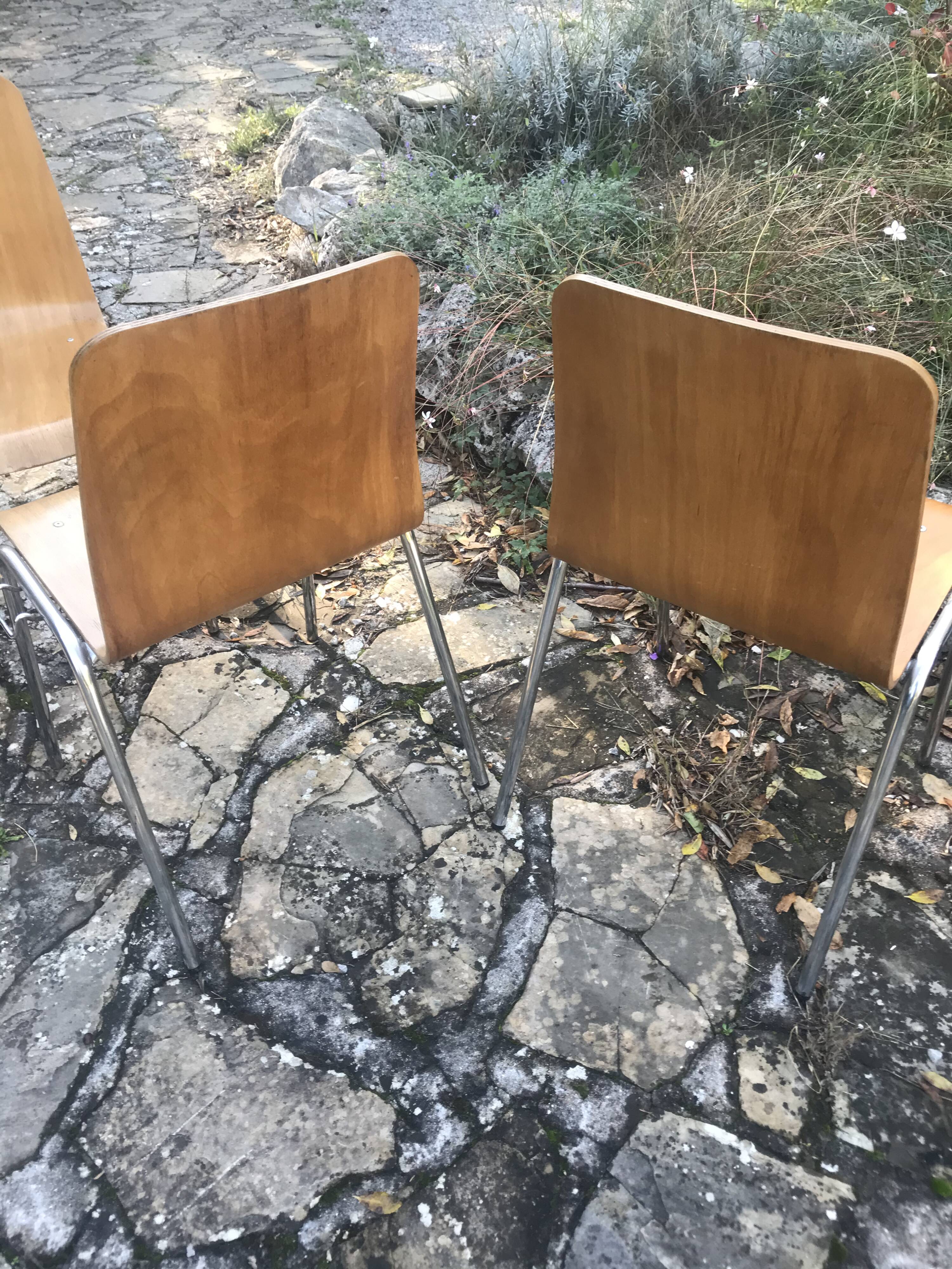Suite de six chaises circa 1960