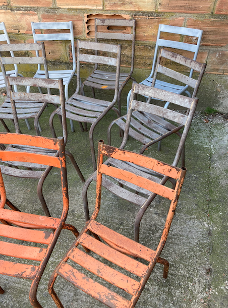 14 metal bistro chairs