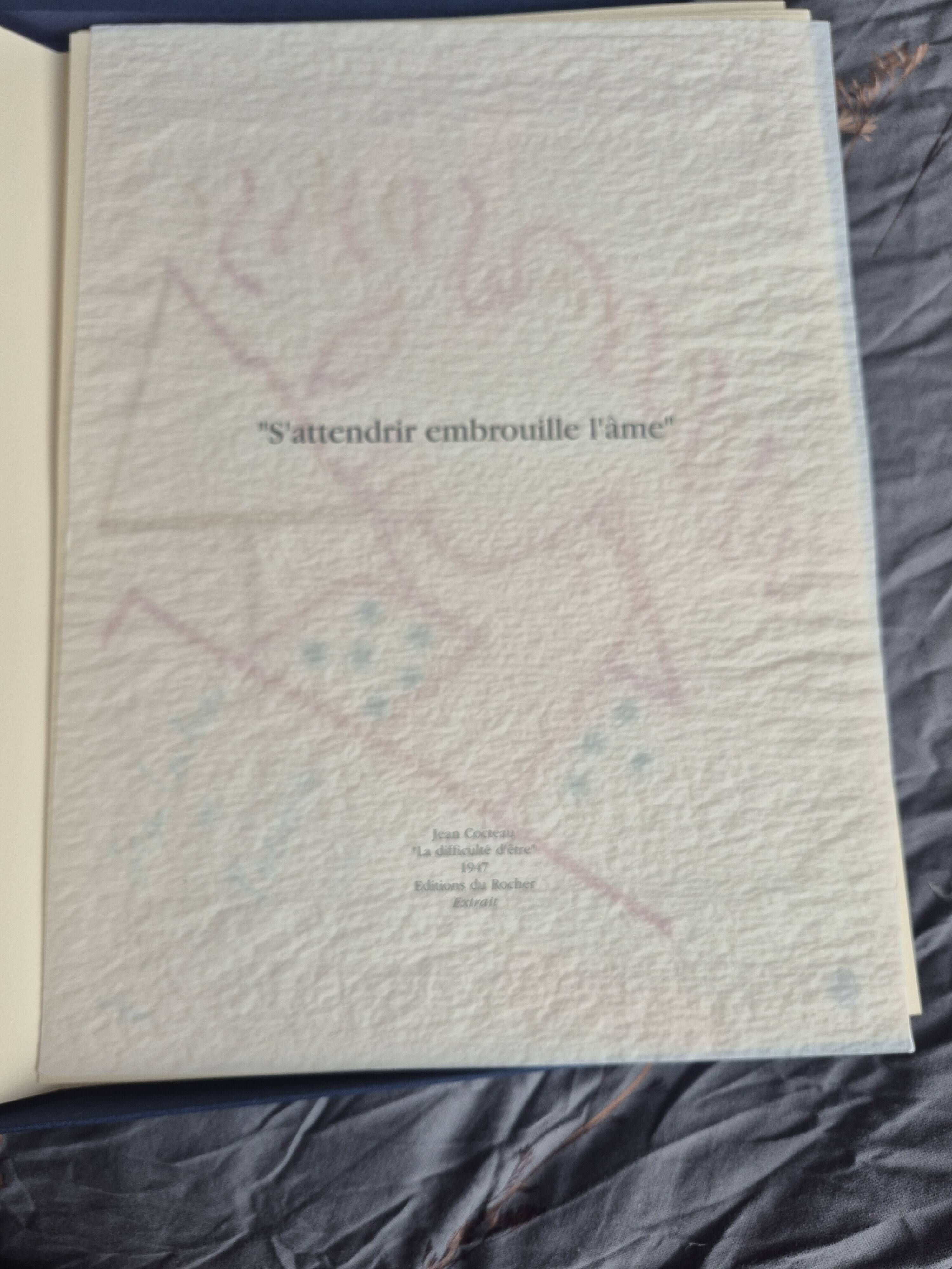 Tribute box 1993 Jean Cocteau containing 4 lithographs number 405/500