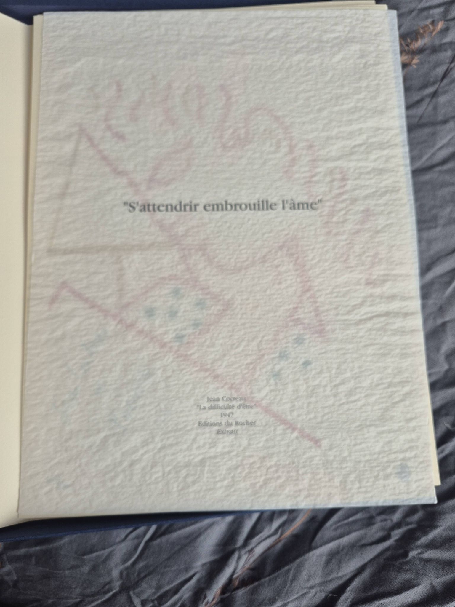 Tribute box 1993 Jean Cocteau containing 4 lithographs number 405/500