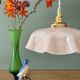 Vintage pendant light in pink opaline.