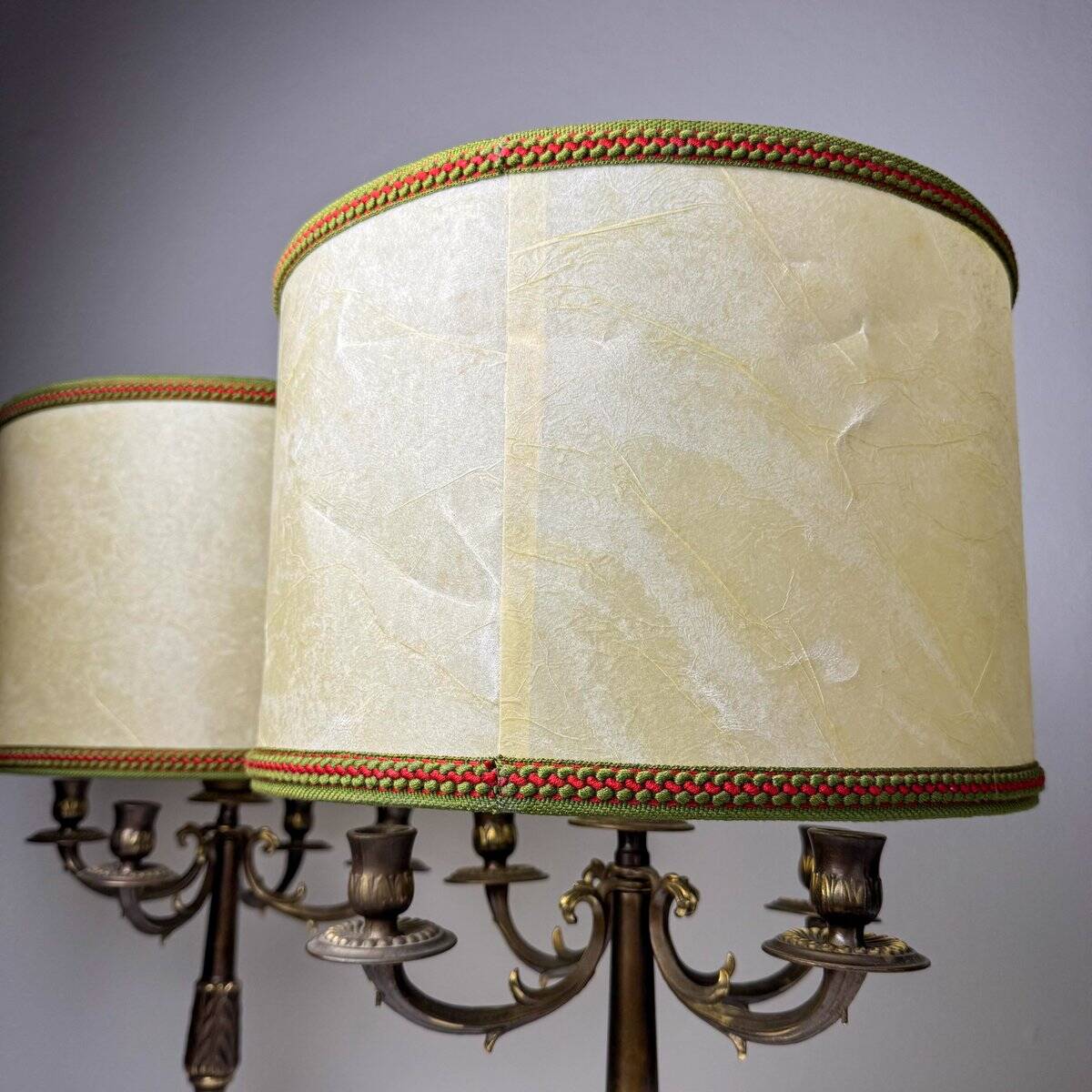 Vintage large table lamps in bronze, Italy, 1950s, set of 2