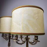 Vintage large table lamps in bronze, Italy, 1950s, set of 2