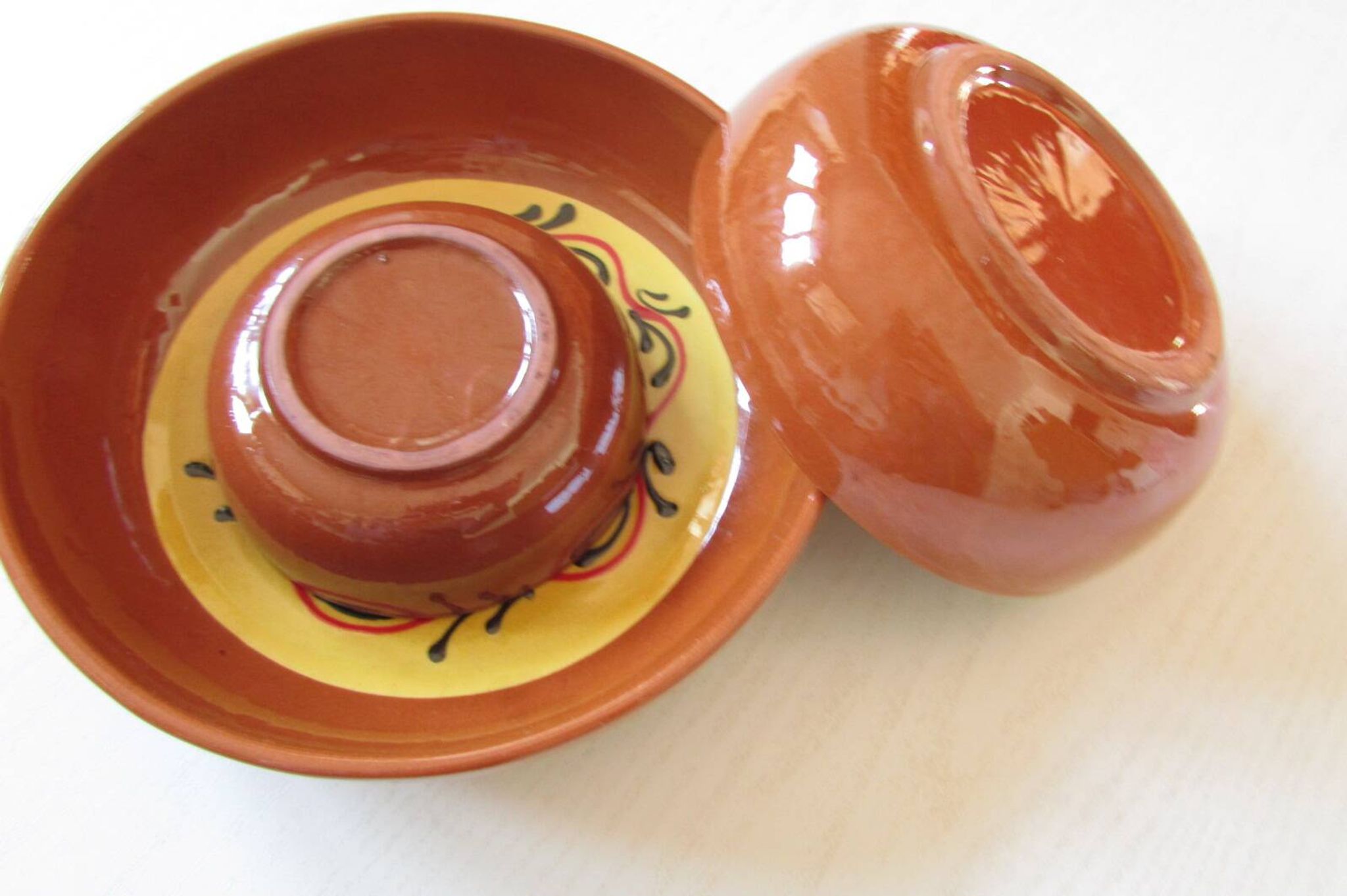 Set of 3 glazed earthenware ramekins