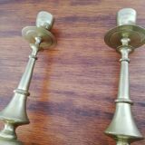 Pair of brass candle holders