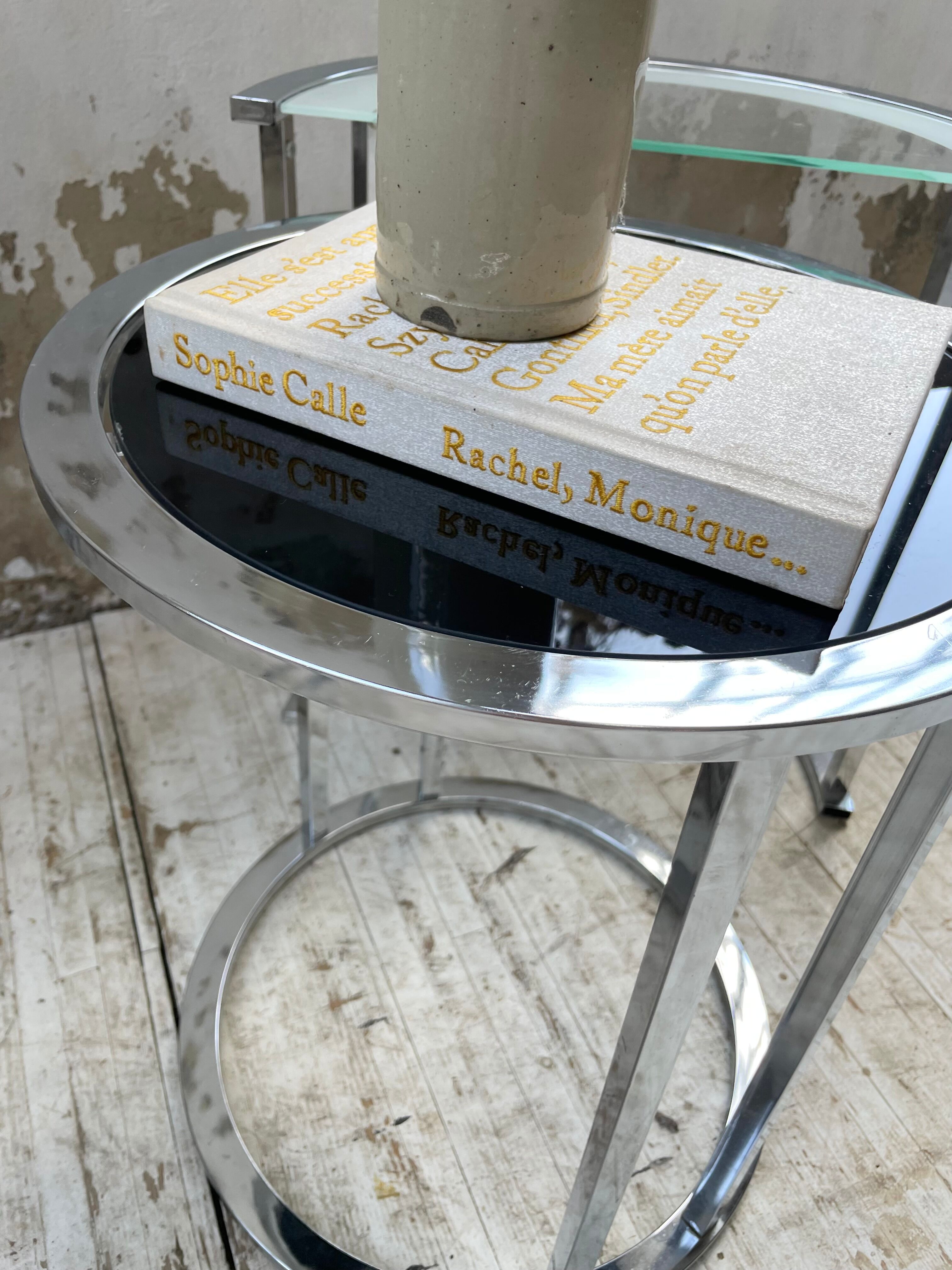 Trio of 70s chrome consoles