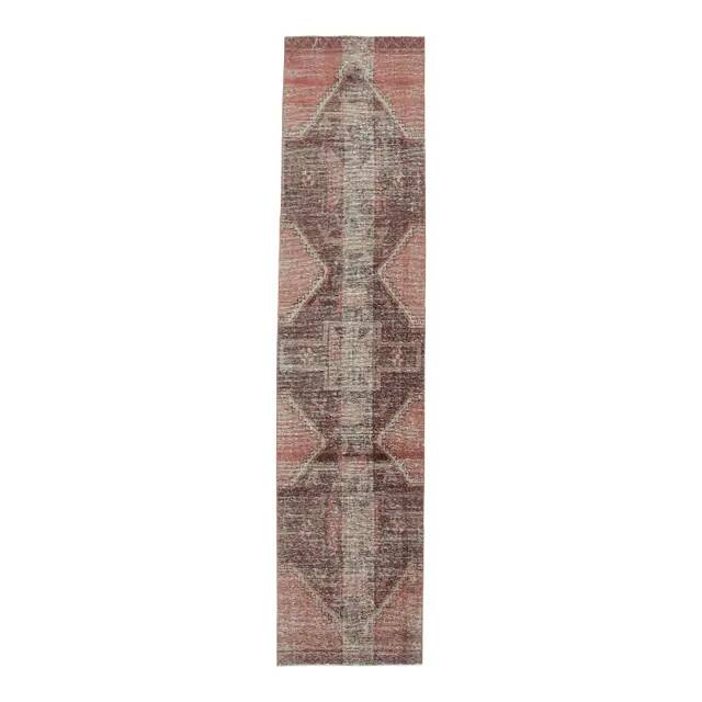 1970s Turkish Oushak Handmade Runner Rug 78x337