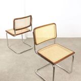 Pair of vintage Cesca B32 brown chairs by Marcel Breuer