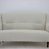 1940s 2-Seater Sofa in Sheepskin Fabric, Czechoslovakia