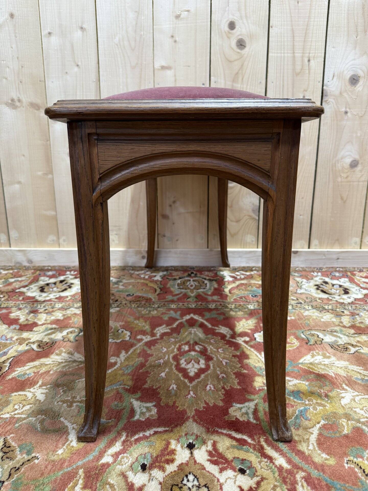 Banc - Banquette de piano en chêne massif époque Art Nouveau