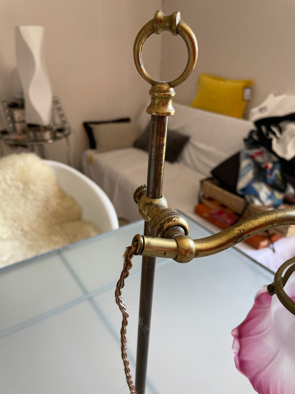 Brass and glass lamp