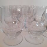 Set of 8 antique faceted stemmed glasses