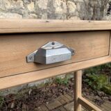 Art Deco farmhouse table in raw wood