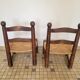Duo de chaises de cheminée en bois et paille