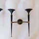 Pair of gold and lay sconces Arlus 1960