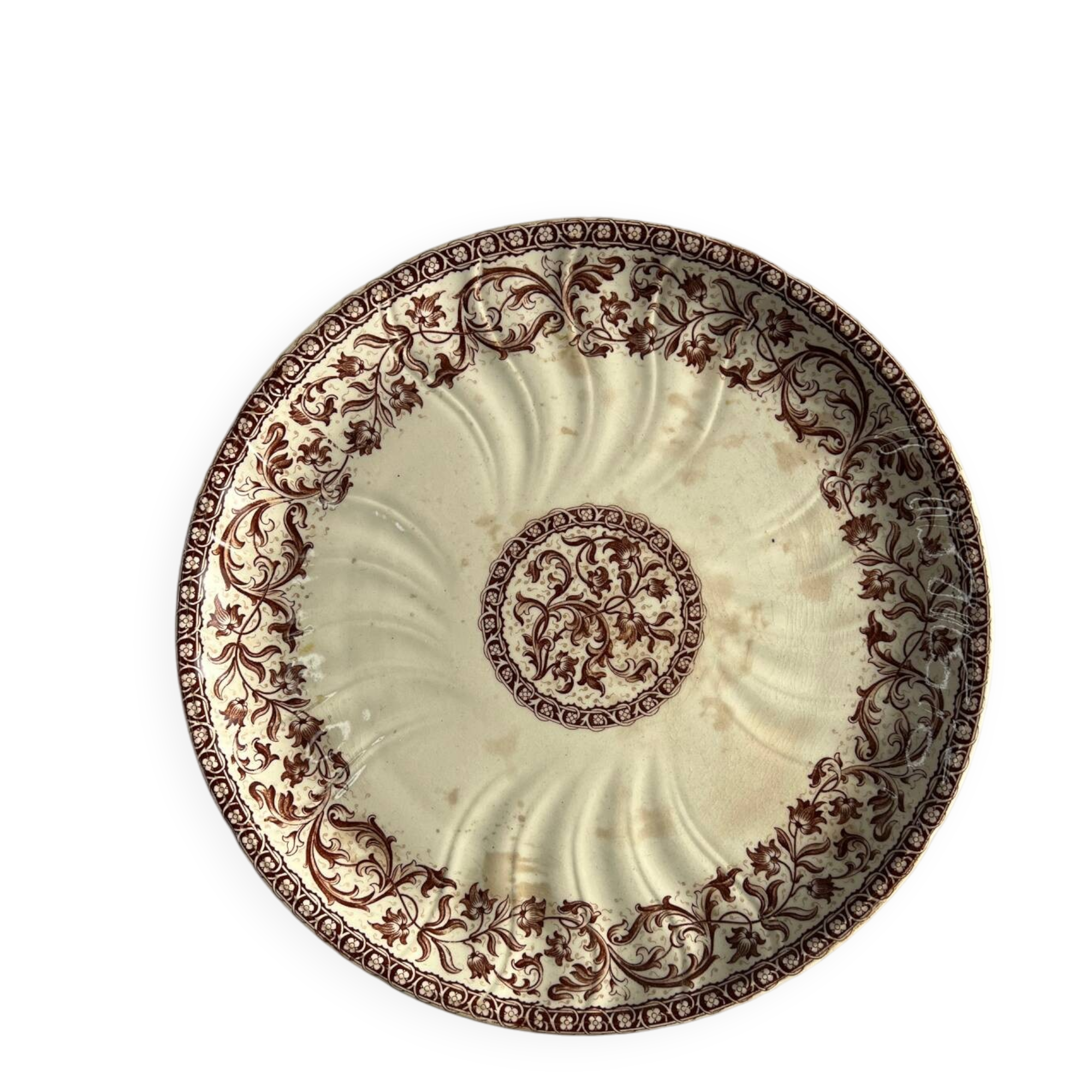 Plat de présentation sur piédouche Gien ancien
