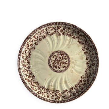 Plat de présentation sur piédouche Gien ancien