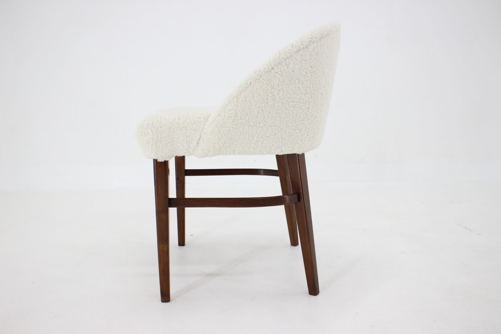 Beech Chair in Sheepskin Fabric, Denmark 1960