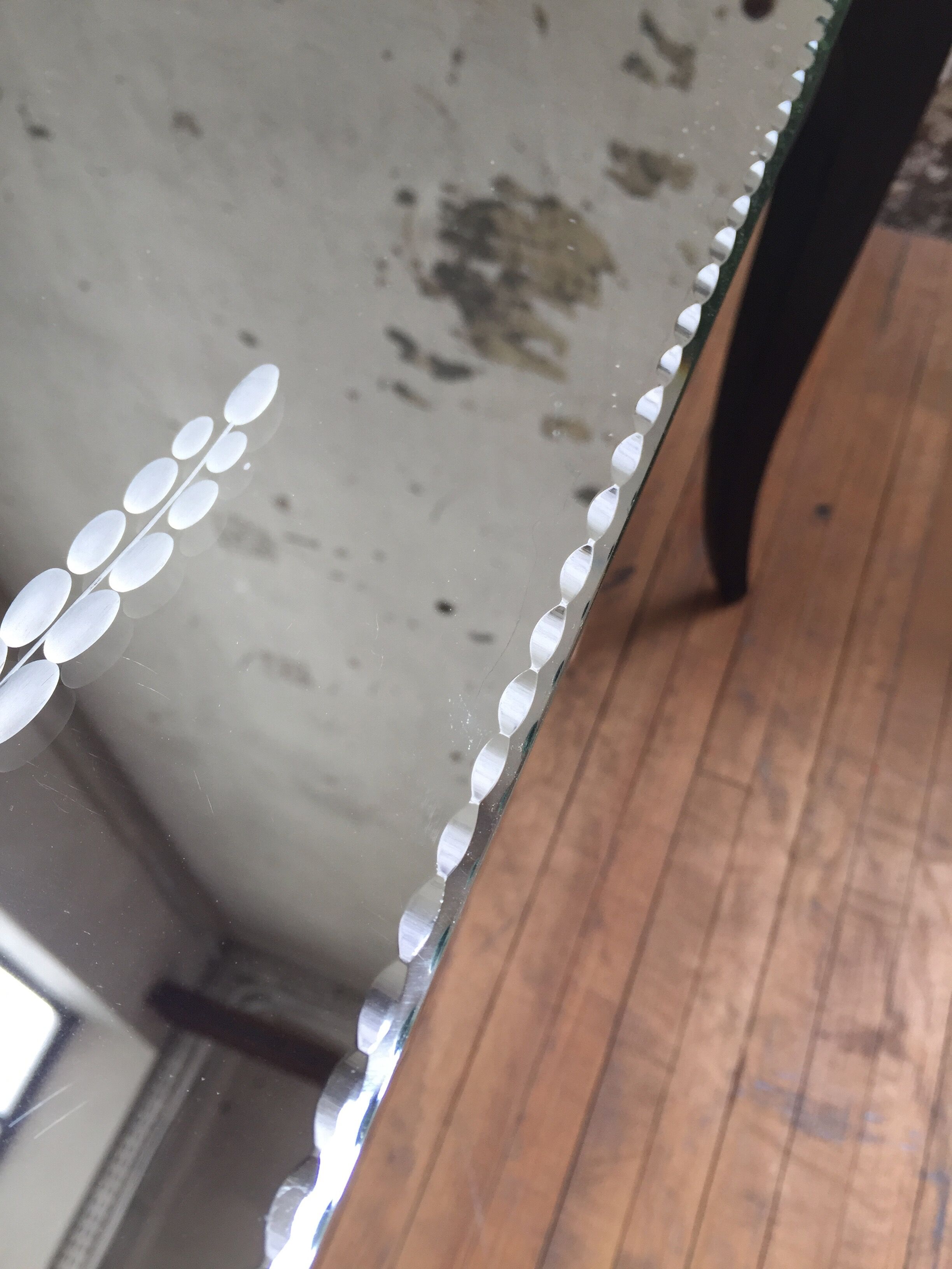 Bevelled mirror coffee table