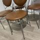 4 vintage chairs – metal & faux leather – 1960s/70s