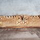Coat rack 3 hooks in carved teak / 2 back hooks for wall hanging