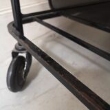 Perforated black metal trolley service, Matégot 1950 design