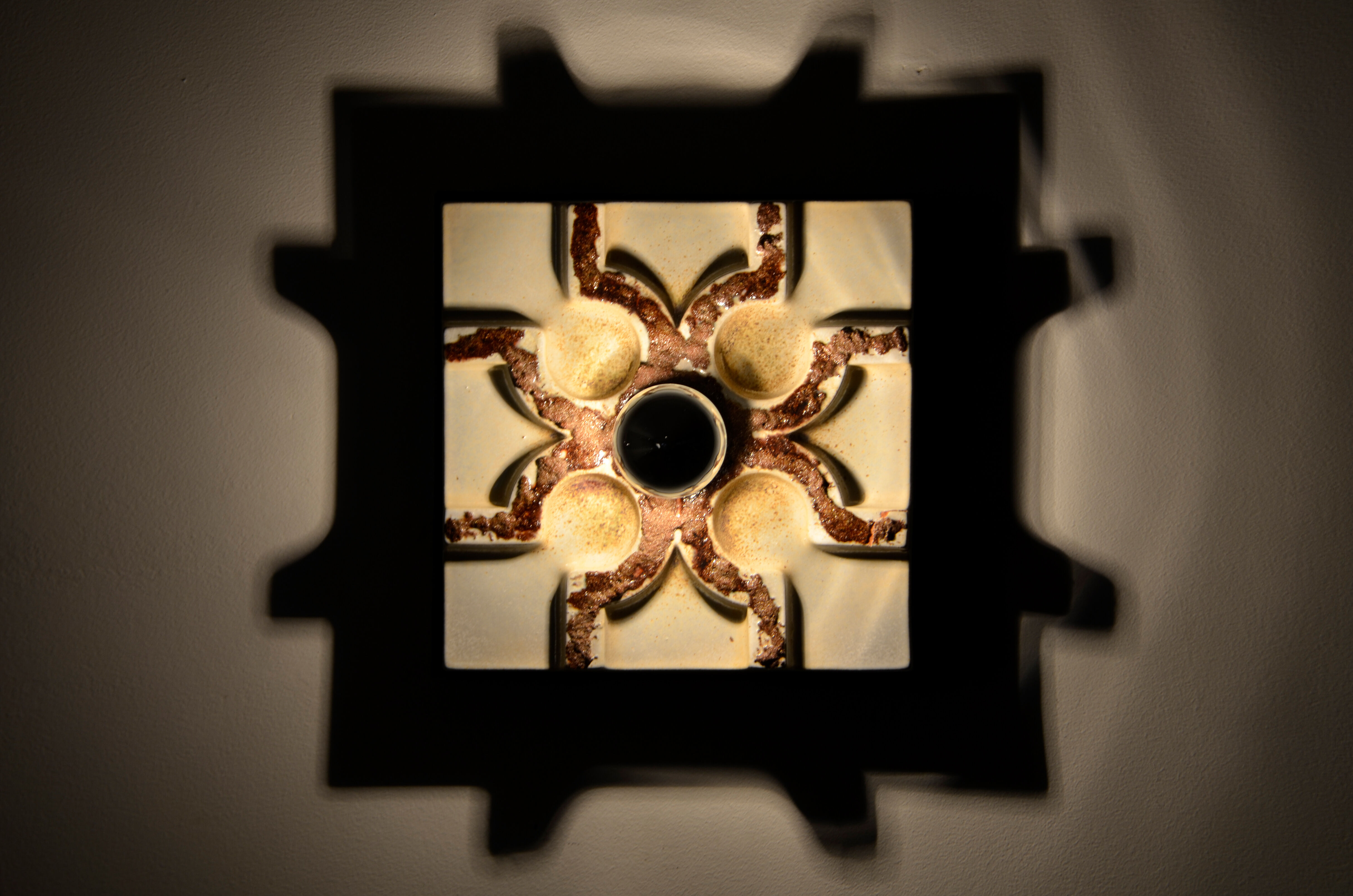 Set of 2 fat lava wall sconces, 1970