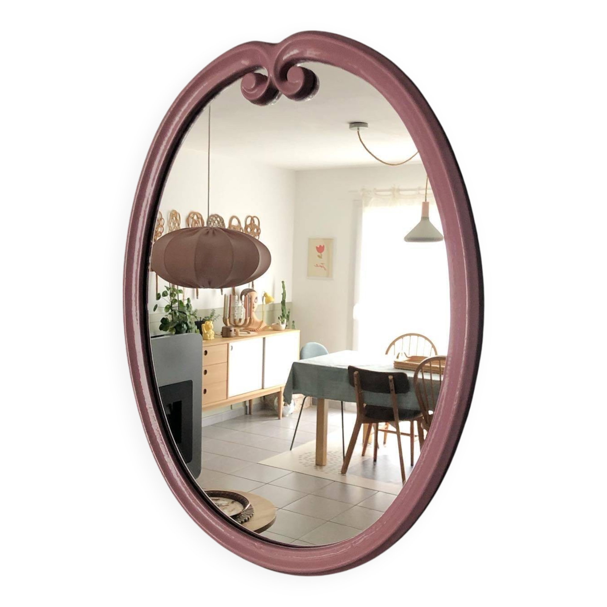 Vintage cast iron mirror