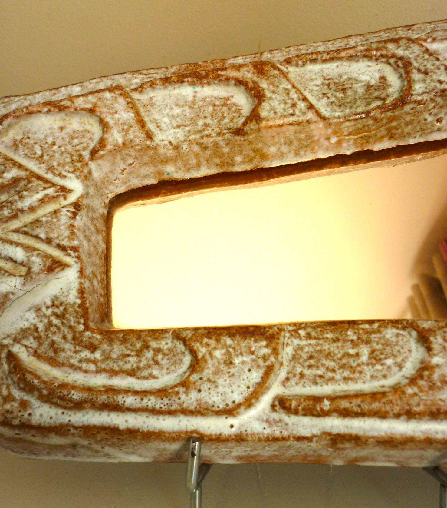 Miroir poisson, céramique émaillée, signé Robert Meynard, Vallauris, 1950