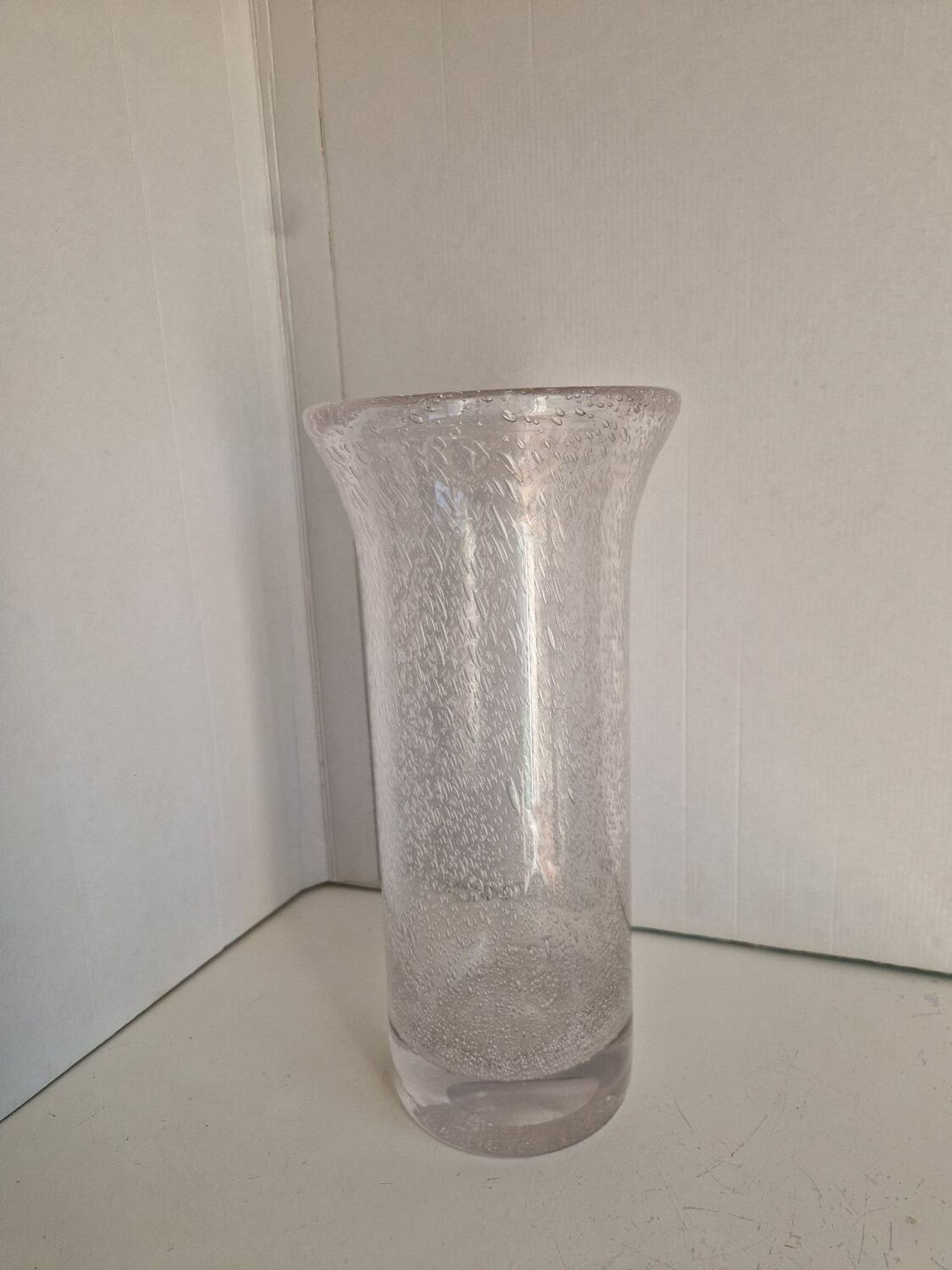 Grand vase en verre bullé style biot