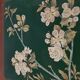 Old green lacquer box floral decoration