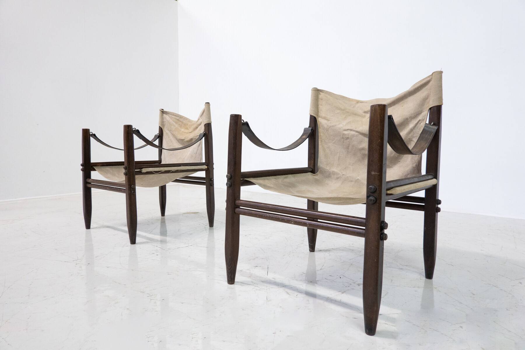 Pair of Safari Armchairs by Gianfranco Legler for Zanotta, 1960s