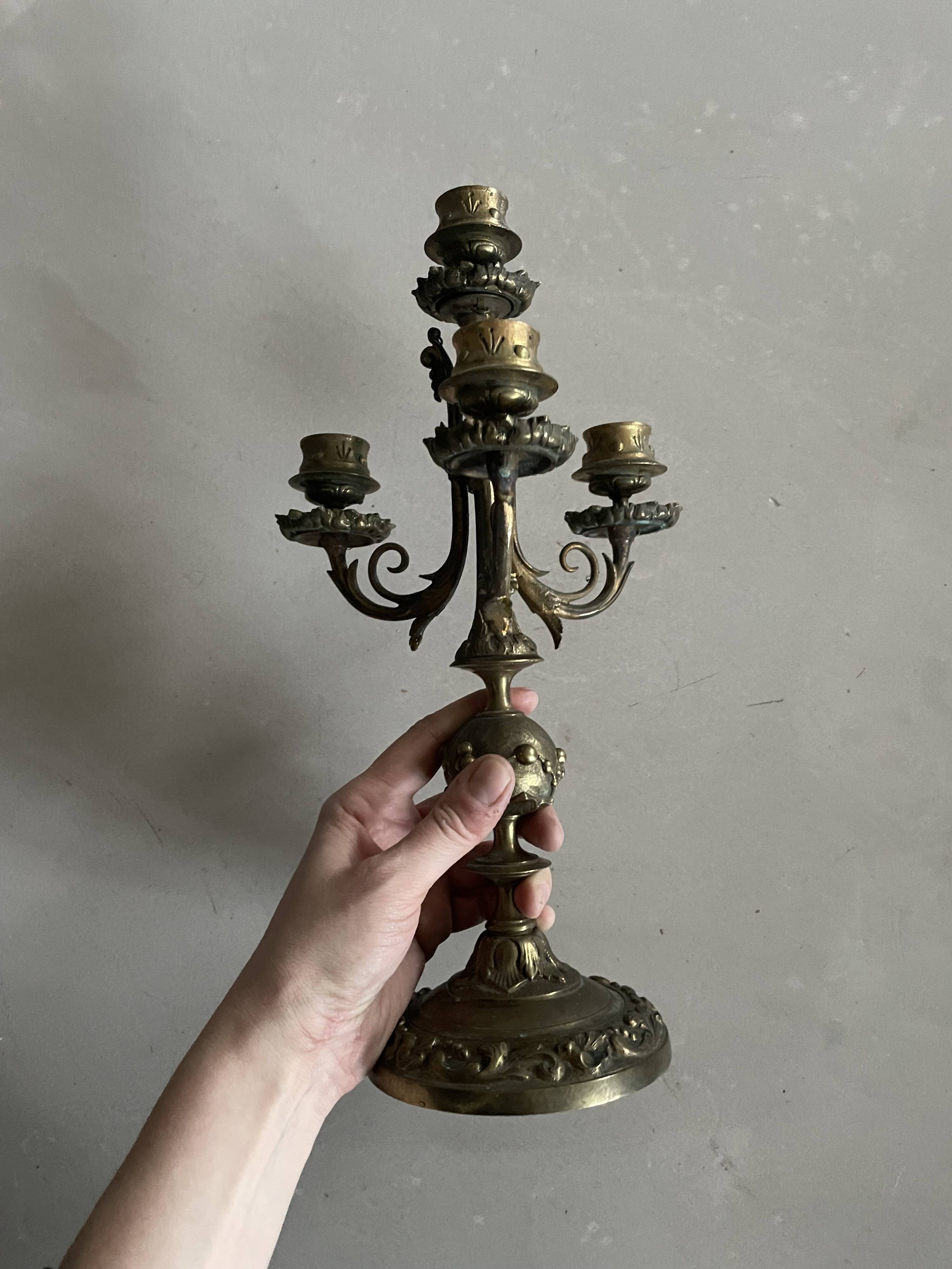 Old metal candlestick