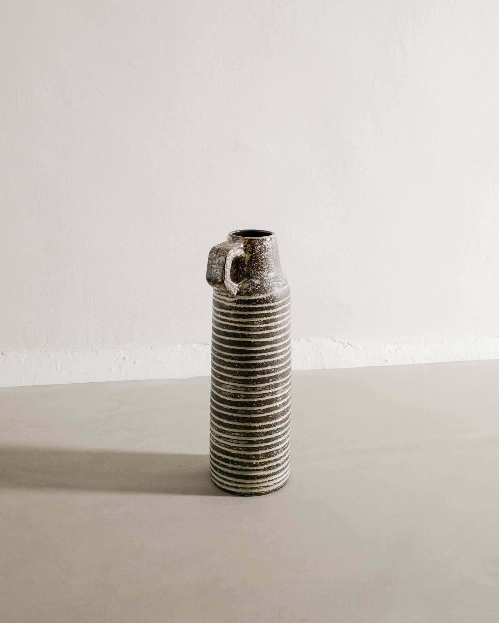 Vintage Swedish Mid Century Grey Ceramic Floorvase Ingrid Atterberg, 1950s