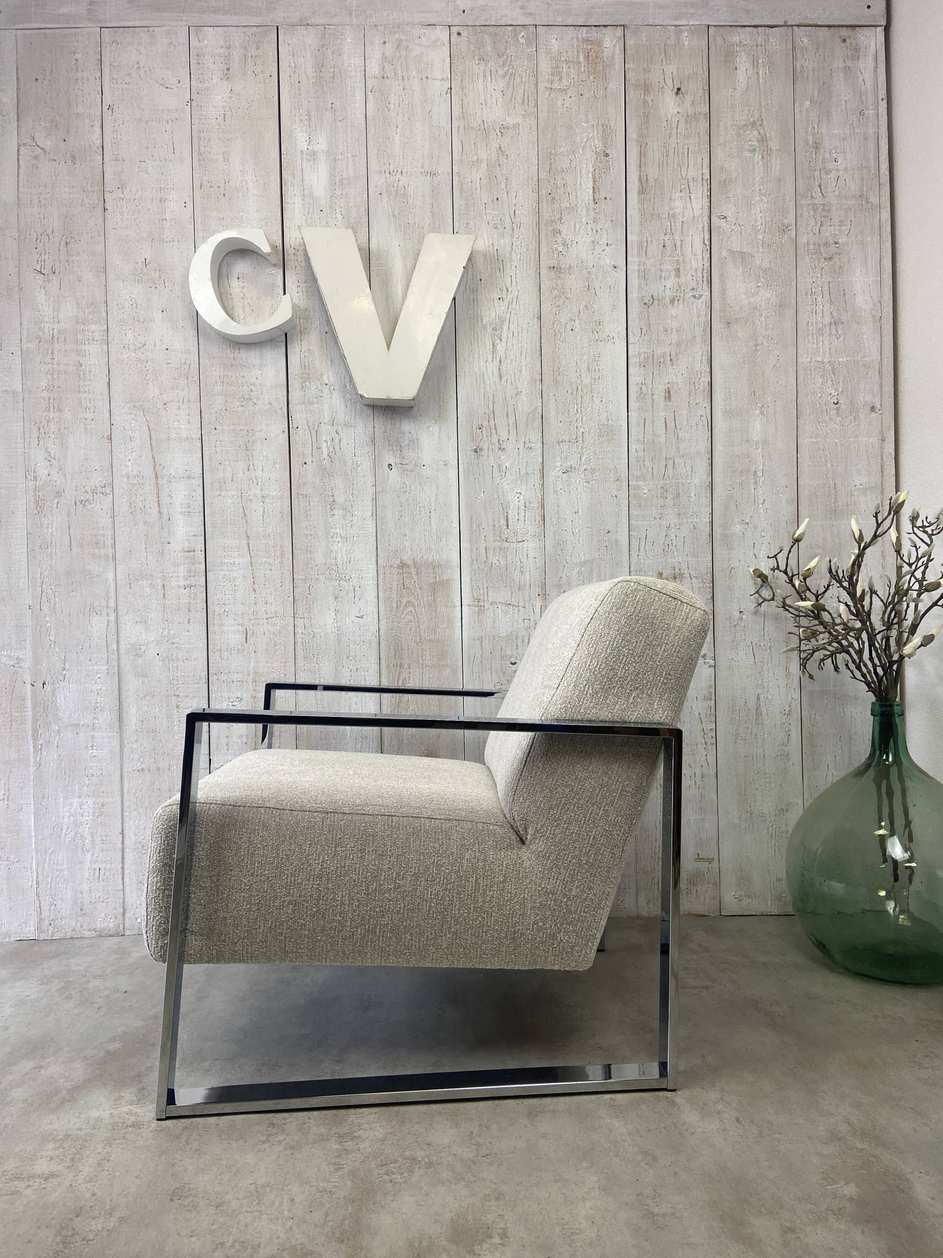 Fauteuil design inox chromé