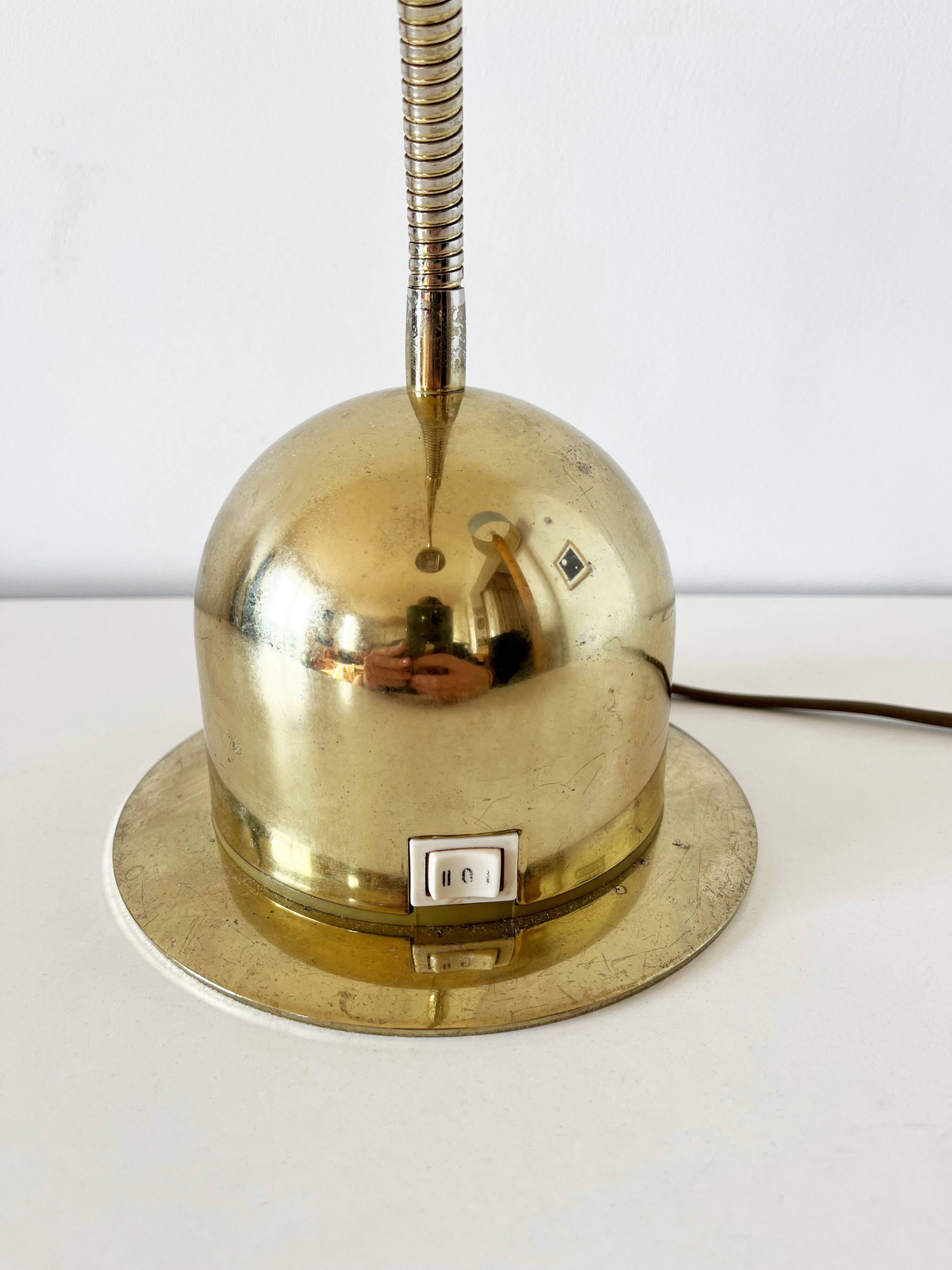 1980s brass articulated desk lamp