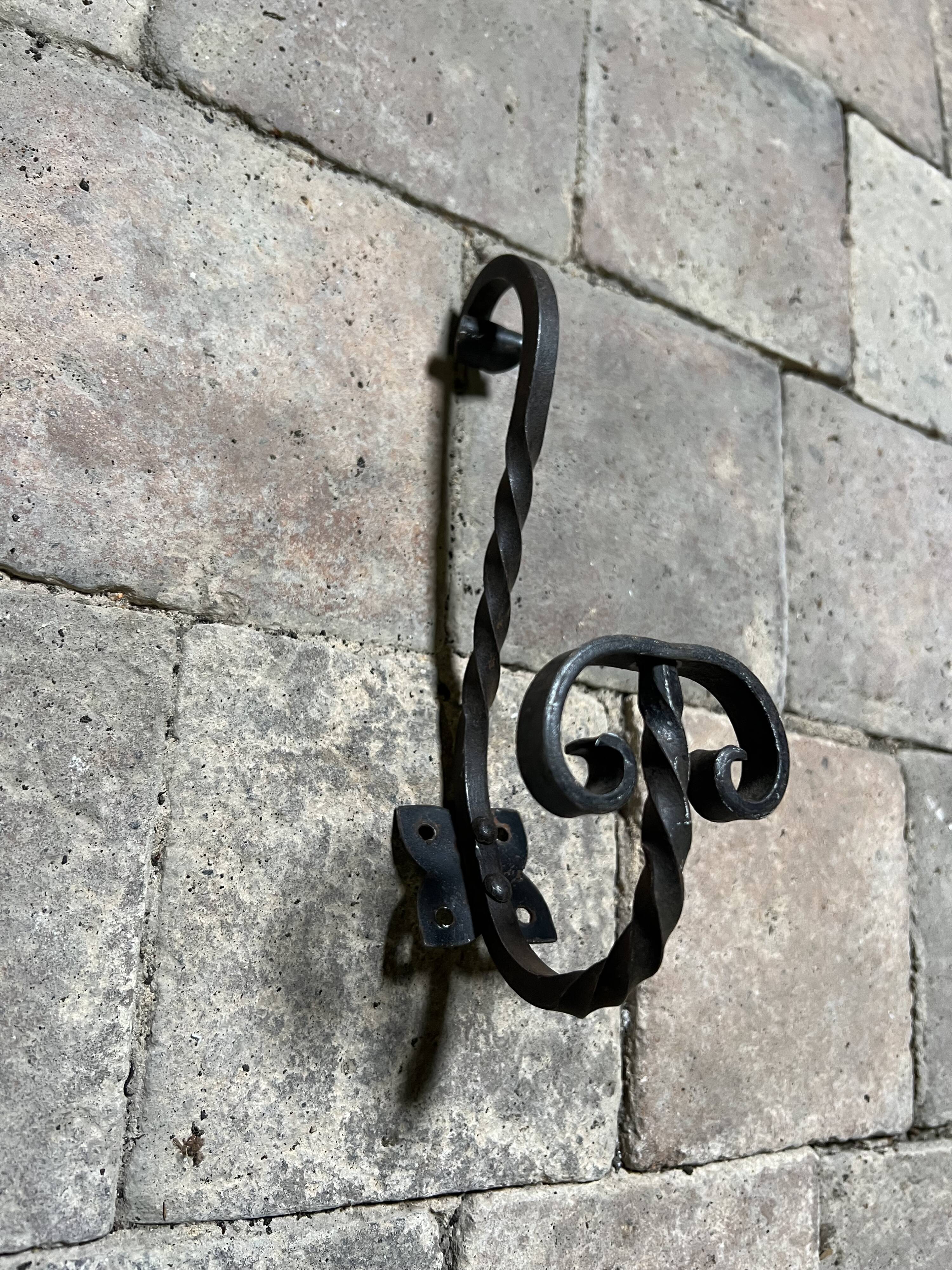 Pair of Medieval Style Wrought Iron Wall Brackets