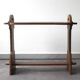 Brutalist side table in exotic wood, 50s.