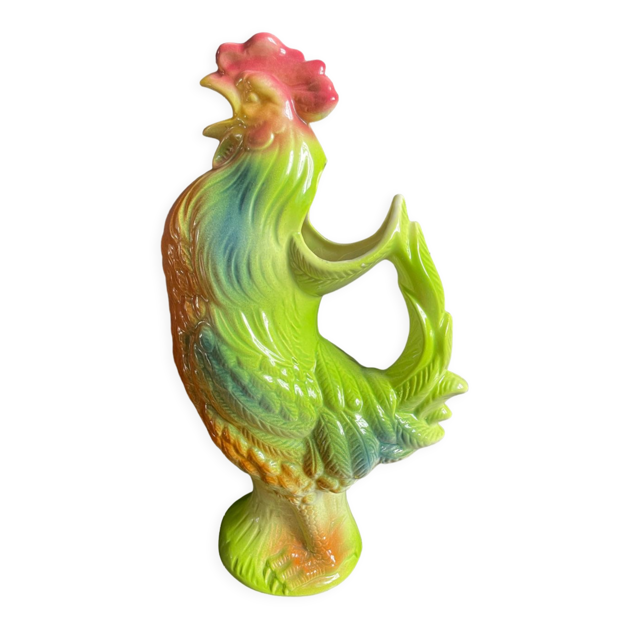 Carafe barbotine saint clément forme coq