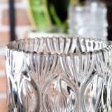 Vase vintage en verre lourd clair par Rudolfova Huť / République tchèque / années 1960