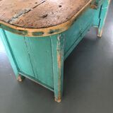 Furniture by trade / console in patinated green wood