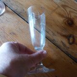 Set of 2 crystal flutes engraved monogram