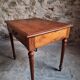 Antique oak writing table with drawer, French side table, console, solid oak desk, circa 1930–1950.
