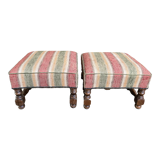 Pair of Louis XIII style poufs