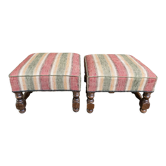 Pair of Louis XIII style poufs