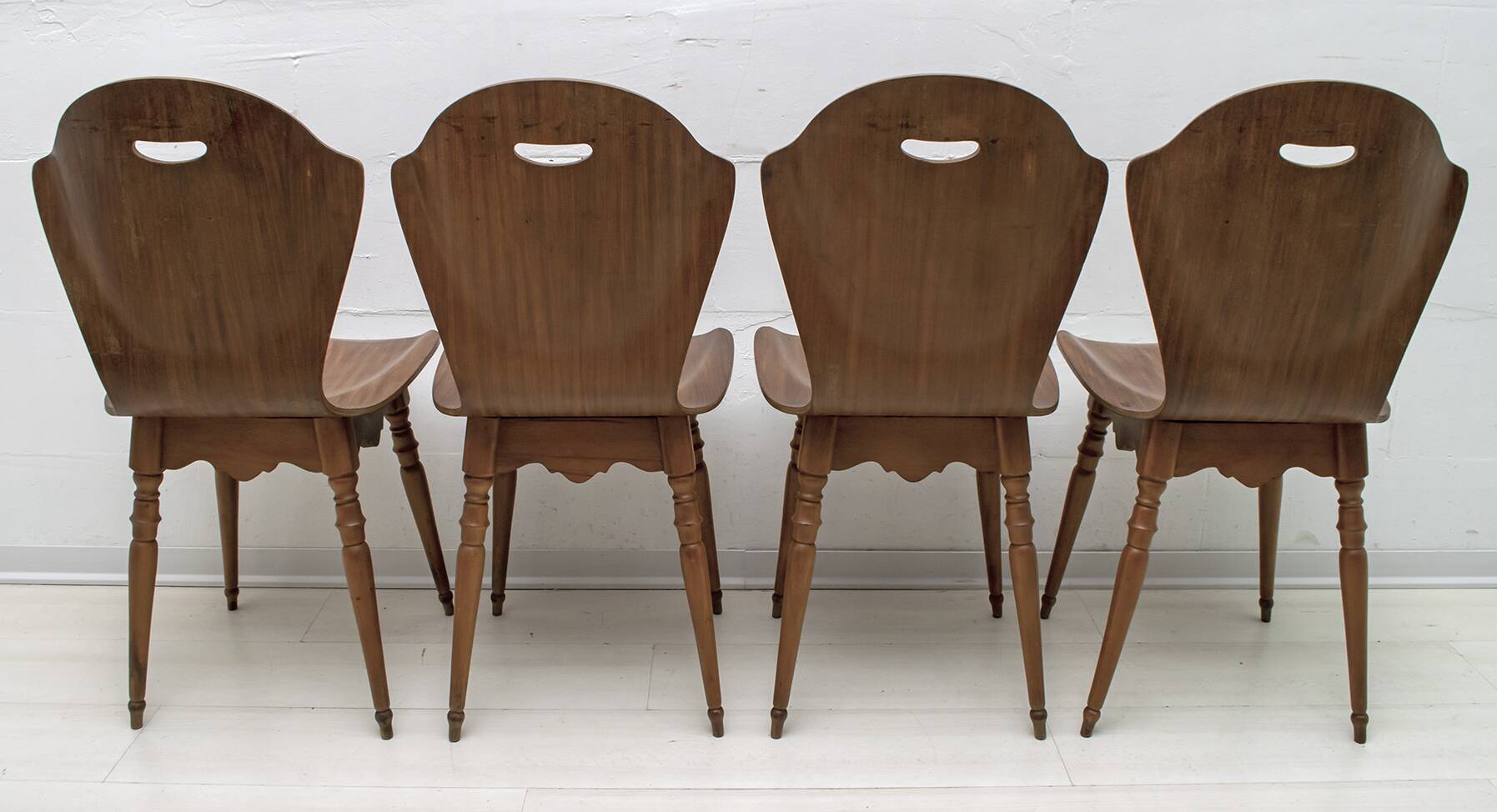 After Carlo Ratti Mid-Century Modern Italian Bentwood Chairs, 1950s