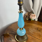 Blue opaline lamp and brass